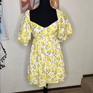 Trixxi LA Lemon Floral Mini Sundress Size S NEW